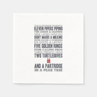 12 Days of Christmas | Red Paper Napkins