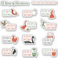 12 Days of Christmas Stickers For Planner Journal