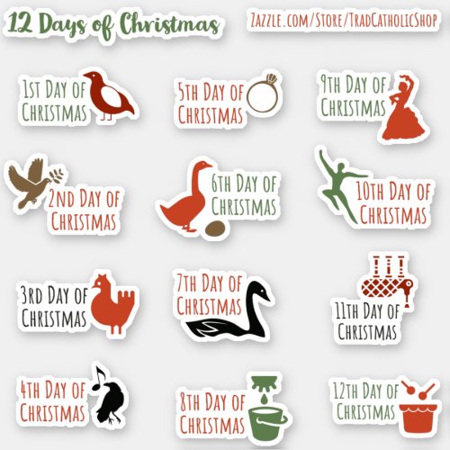 12 Days of Christmas Stickers For Planner Journal