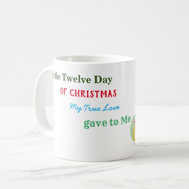 12 Days of Christmas Theme Mug for Her (Front Left)