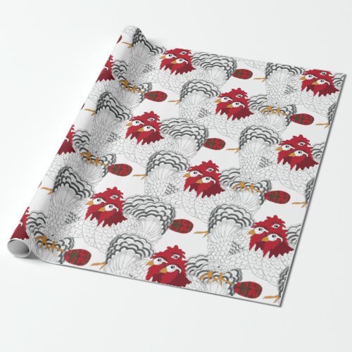 12 Days of Christmas Three French Hens Wrapping Paper