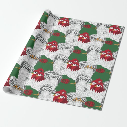 12 Days of Christmas Three French Hens Wrapping Paper