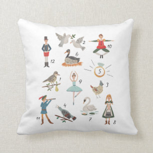 12 Days of Christmas Throw Pillow