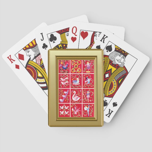 12 Days of Christmas, - traditional Xmas carol Poker Cards (Back)