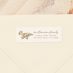 12 Days Of Christmas Trumpet Family Name Label