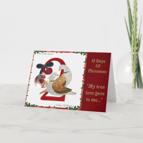 12 Days of Christmas Two Turtle Doves Holiday Card