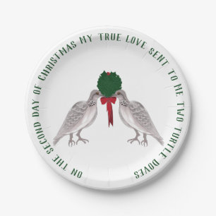 12 Days of Christmas Two Turtle Doves Paper Plates
