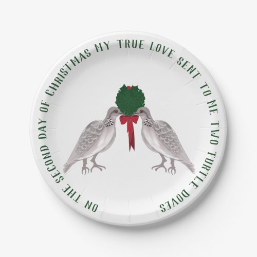 12 Days of Christmas Two Turtle Doves Paper Plates