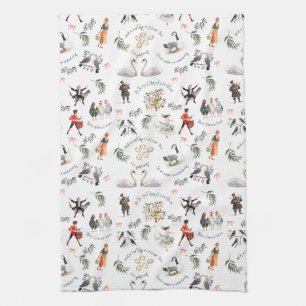 12 Days of Christmas Vintage  Kitchen Towel