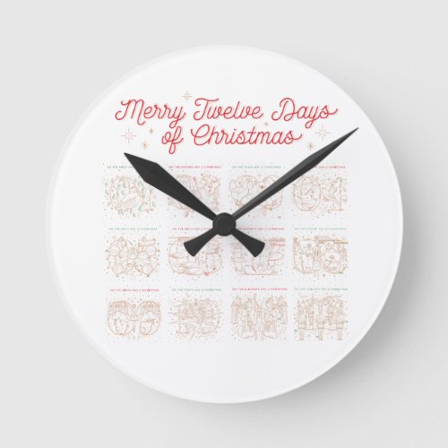 12 Days of Christmas Wall Clock