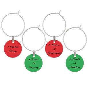 "12 Days of Christmas" Wine Charm Set (Set 2)