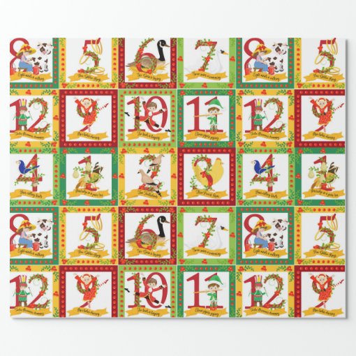 12 Days of Christmas Wrapping Paper | Zazzle