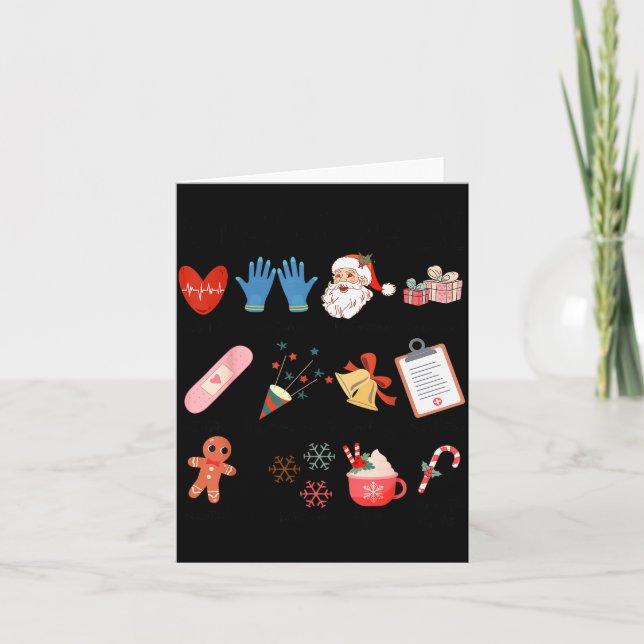 12 Days Of Cna Life Nurse Merry Christmas Pajamas  Card (Front)