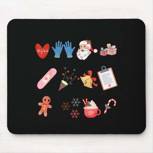 12 Days Of Cna Life Nurse Merry Christmas Pajamas  Mouse Pad (Front)
