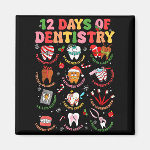 12 Days Of Dentistry Dentist Xmas Tooth Christmas Magnet