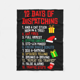 12 Days Of Dispatching Christmas Pajama X-mas Disp Fleece Blanket