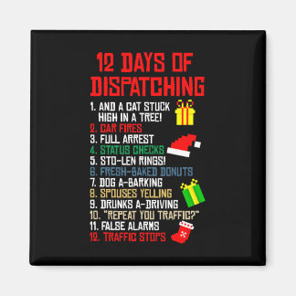 12 Days Of Dispatching Christmas Pajama X-mas Disp Magnet