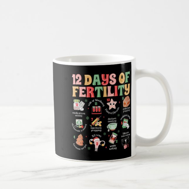 12 Days Of Fertility Ivf Nurse Christmas Ob Gyn Tr Coffee Mug (Right)