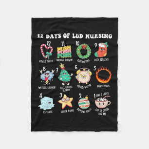 12 Days Of Landd Unit Nursing Labor Delivery Nurse Fleece Blanket