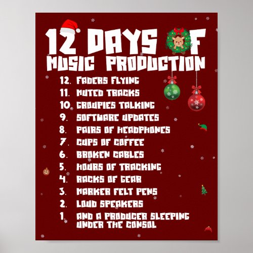 12 Days Of Music Production Poster