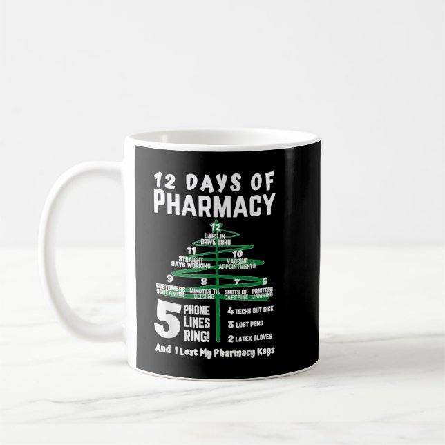 12 days of pharmacy christmas pharmacy pharmacy ch coffee mug (Left)