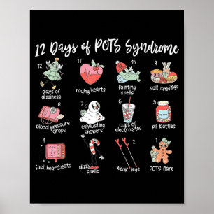 12 Days Of Pots Syndrome Christmas Dysautonomia Aw Poster