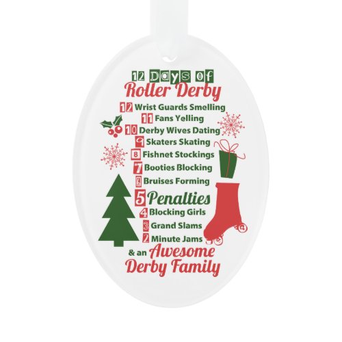 12 Days of Roller Derby Christmas, Roller Skating Ornament
