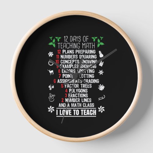 12 Days of Teaching Math Teacher Christmas Gifts Clock