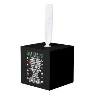 12 Days of Teaching Math Teacher Christmas Gifts Cube Ornament