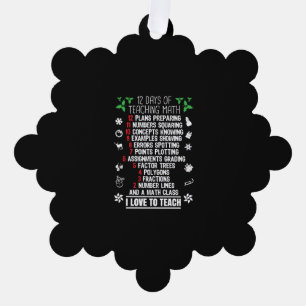 12 Days of Teaching Math Teacher Christmas Gifts Ornament Card