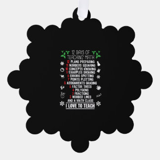 12 Days of Teaching Math Teacher Christmas Gifts Ornament Card