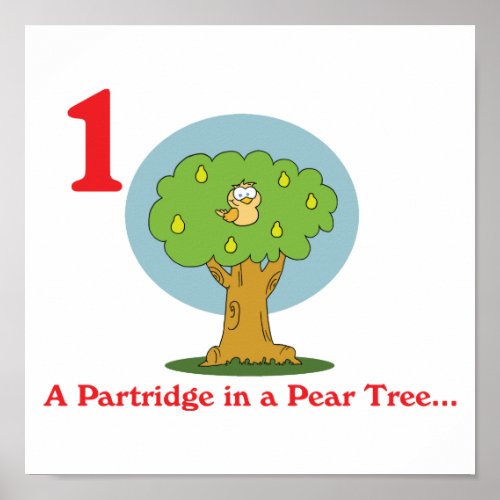 12 days partridge in a pear tree poster