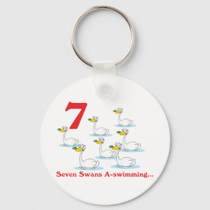 12 days seven swans a-swimming keychain