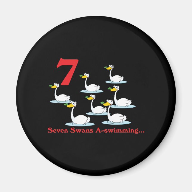 12 days seven swans a-swimming magnet (Front)