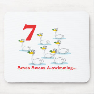 12 days seven swans a-swimming mouse pad