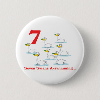 12 days seven swans a-swimming pinback button