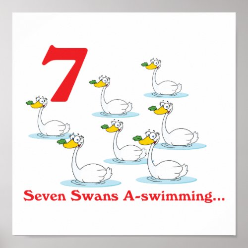 12 days seven swans a_swimming poster