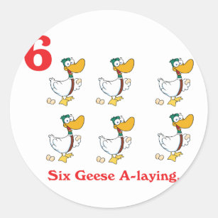 six geese a laying 12 days of christmas