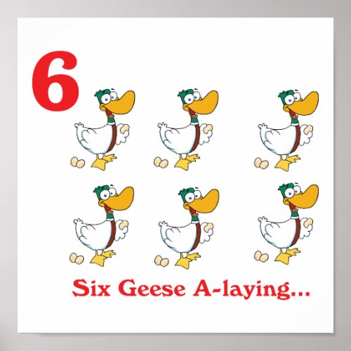 12 days six geese a_laying poster