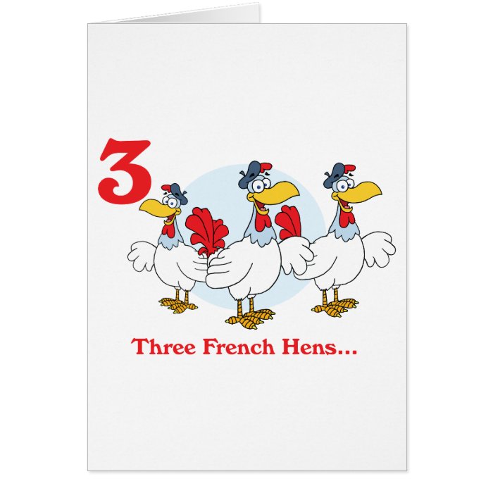 12 days three french hens greeting card