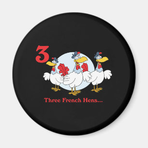 12 days three french hens magnet