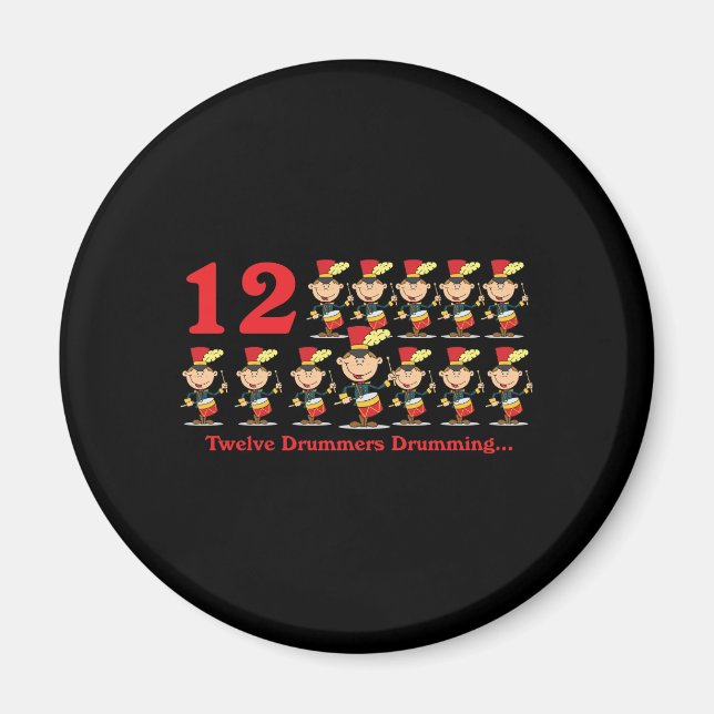 12 days twelve drummers drumming magnet (Front)