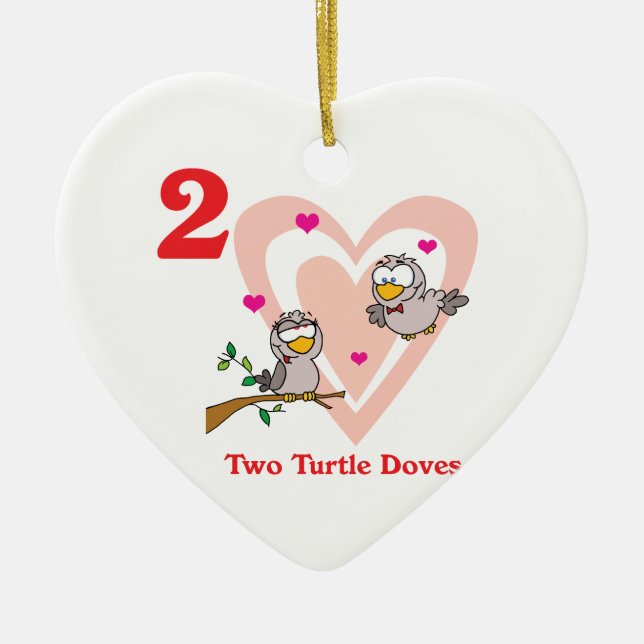 12 days two turtle doves ceramic ornament (Front)