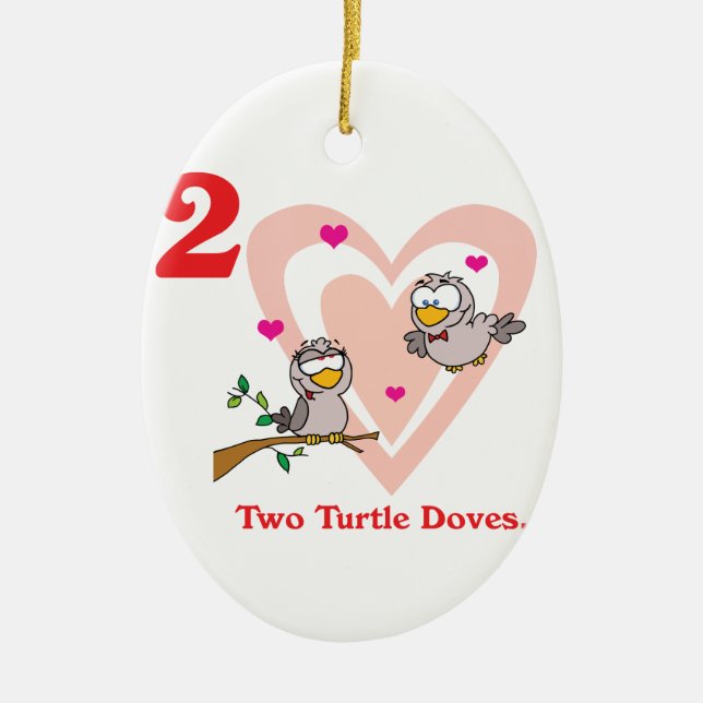 12 days two turtle doves ceramic ornament (Front)