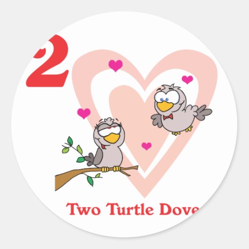 12 days two turtle doves classic round sticker