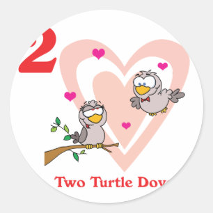 12 days two turtle doves classic round sticker