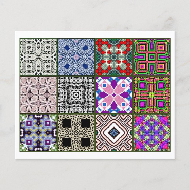 12 Different Tea Bag Tiles - Origami Folding Flyer (Front)