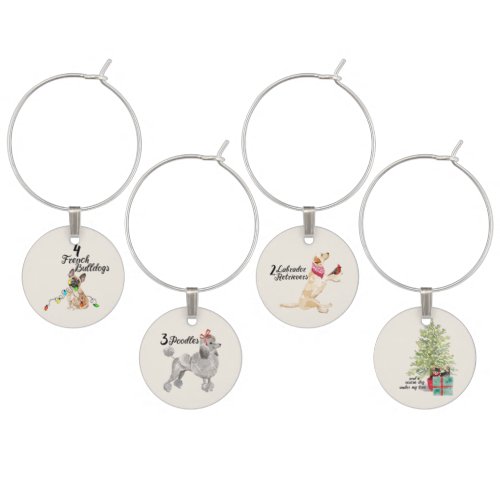 12 Dogs of Christmas Holiday Days 1 thru 4 Party Wine Charm