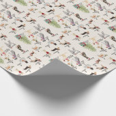 12 Dogs of Christmas in Holiday Attire Wrapping Paper (Corner)