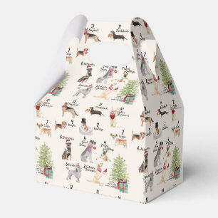 12 Dogs of Christmas in Holiday Spirit Outfits Favor Boxes
